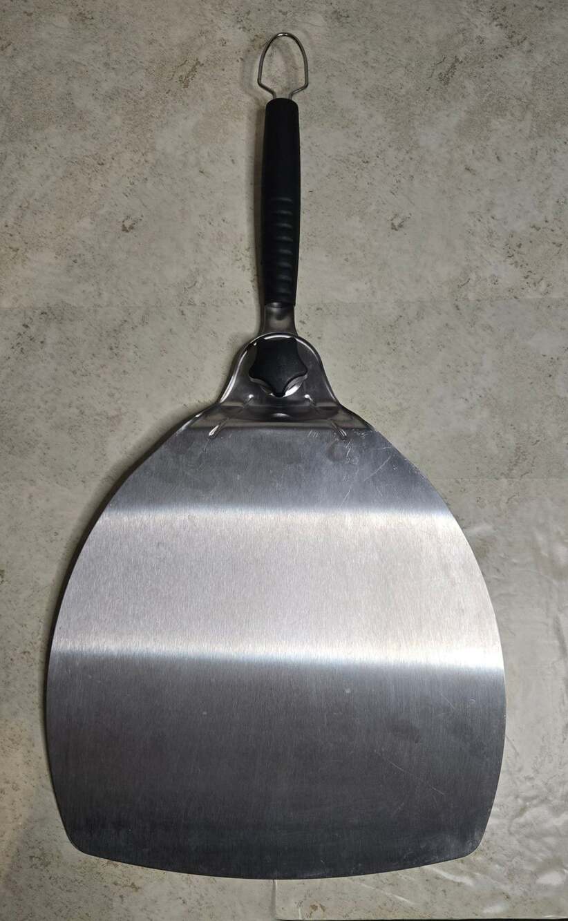 Weber Stainless Steel Pizza Peel with Black Handle and Wire Loop
